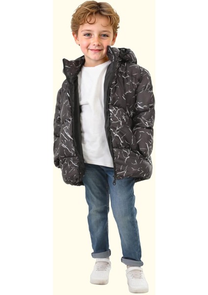 Spor Erkek Çocuk Çıkabilir Kapüşonlu Su ve Rüzgar Geçirmez Cepli Mont & Kaban & Parka