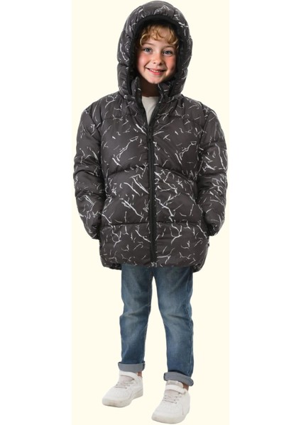 Spor Erkek Çocuk Çıkabilir Kapüşonlu Su ve Rüzgar Geçirmez Cepli Mont & Kaban & Parka