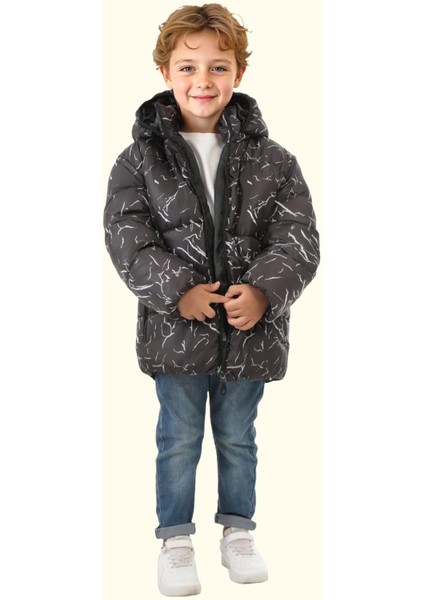 Spor Erkek Çocuk Çıkabilir Kapüşonlu Su ve Rüzgar Geçirmez Cepli Mont & Kaban & Parka