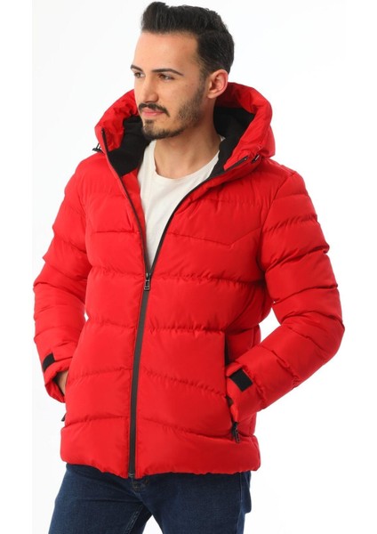 Spor Erkek Polarlı Kapüşonlu Su Geçirmez Rüzgara Mont