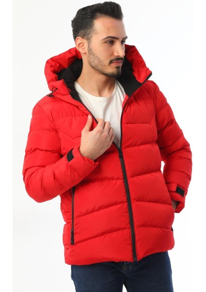 Spor Erkek Polarlı Kapüşonlu Su Geçirmez Rüzgara Mont