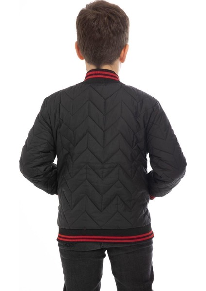 Spor Erkek Çocuk Kolej Yaka Astarlı Su ve Rüzgar Geçirmez Fermuarlı Cep Mont Ceket