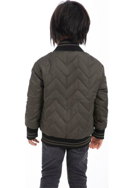 Spor Erkek Çocuk Kolej Yaka Astarlı Su ve Rüzgar Geçirmez Fermuarlı Cep Mont Ceket