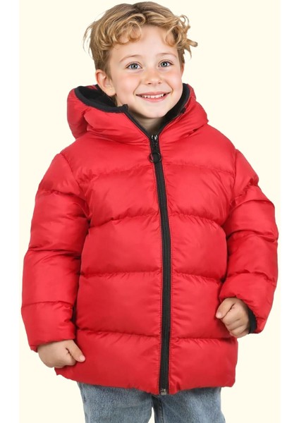 Spor Erkek Spor Çocuk Polarlı Kapüşonlu Su Geçirmez Rüzgara Mont - Kaban