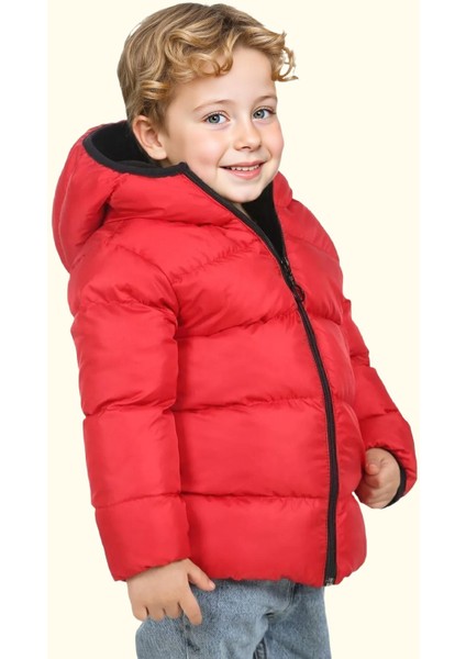 Spor Erkek Spor Çocuk Polarlı Kapüşonlu Su Geçirmez Rüzgara Mont - Kaban