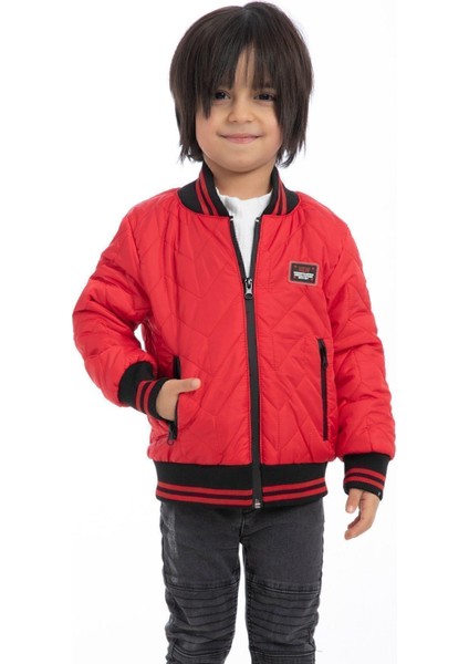 Spor Erkek Çocuk Kolej Yaka Astarlı Su Ve Rüzgar Geçirmez Fermuarlı Cep Mont Ceket