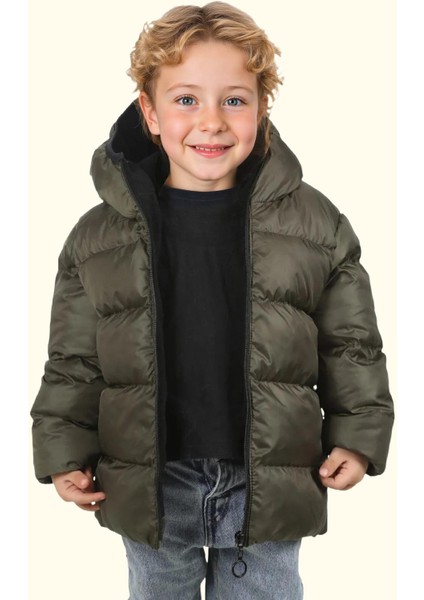 Spor Erkek Spor Çocuk Polarlı Kapüşonlu Su Geçirmez Rüzgara Mont - Kaban