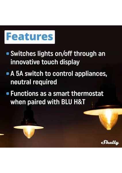 Wall Display Siyah + Blu H&t Siyah (Paket), Wlan Akıllı Ev Kontrol Paneli, Termostat, Entegre 5A Röle, Nötr Iletken Gerekli, Çevre Verileri, Kontrol Merkezi, Alexa ve Google Home modelleri
