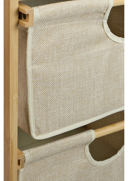 Bambu 1 Raflı 3 Çekmeceli Banyo Düzenleyici Çekmeceli Dolap Komodin DB-0039