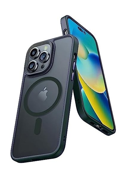 Iphone 13 Pro Için Magsafe ile Uyumlu Kenarları 1.kalite Silikon Arkası Parmak Izi Bırakmayan Mat Polikarbonat Fusion Kılıf (Fusion - Yeşil) modelleri