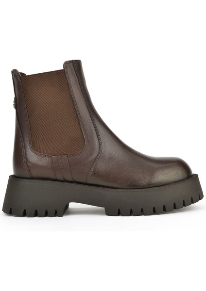 , Kadın Hakiki Deri Bot 15319Z66453 Kahve