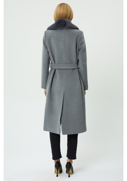 Veger Yakası Kürklü Premium Üretim Kaşe Kaban indirimleri