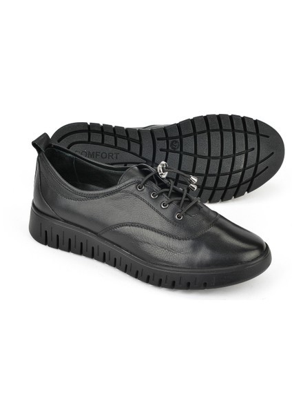 , Kadın Hakiki Deri Konfor Ayakkabı 15355Z27671 Siyah fırsatları