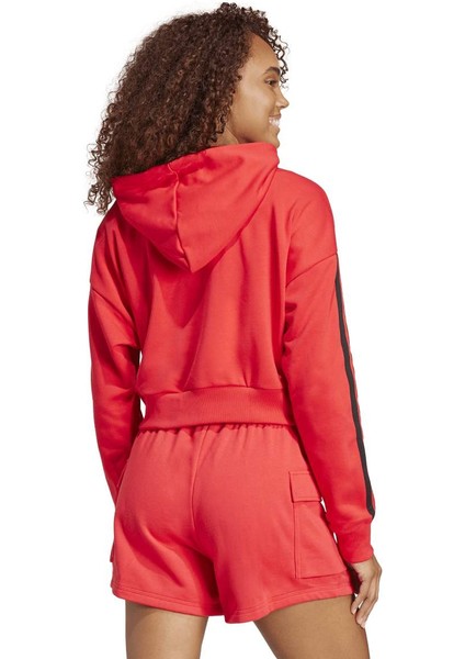 Sportswear IS6997 Essentials 3-Stripes French Terry Crop Kapüşonlu Üst