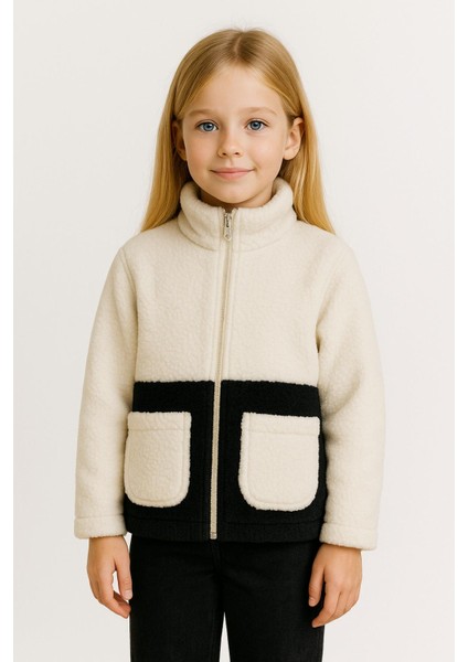 Spor Kız Çocuk Peluş Cepli Fermuarlı Welsoft Mont