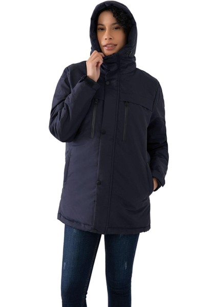 Spor Kadın Polarlı Su ve Rüzgar Geçirmez Kapüşonlu Mont Kaban Parka fırsatları