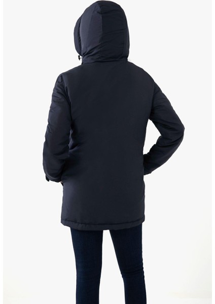 Spor Kadın Polarlı Su ve Rüzgar Geçirmez Kapüşonlu Mont Kaban Parka