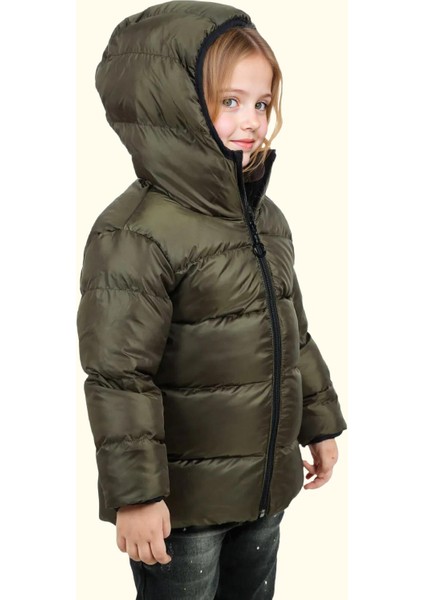 Spor Kız Çocuk Polarlı Kapüşonlu Su Geçirmez Rüzgara Dayanıklı Mont & Kaban