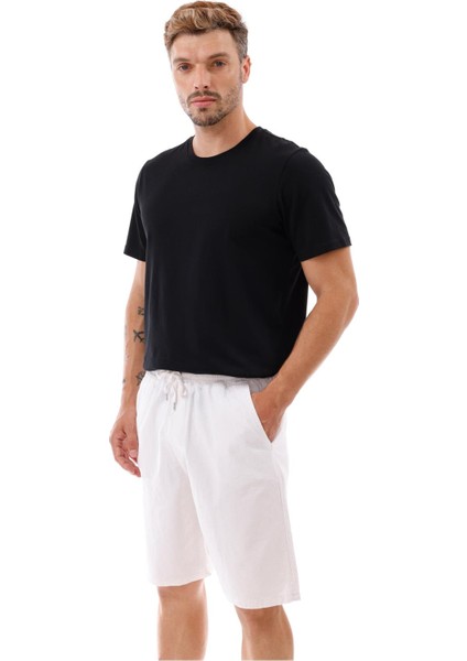 Erkek Cepli Keten Şort – Rahat Kalıp, Hafif Ve Nefes Alabilir Kumaş