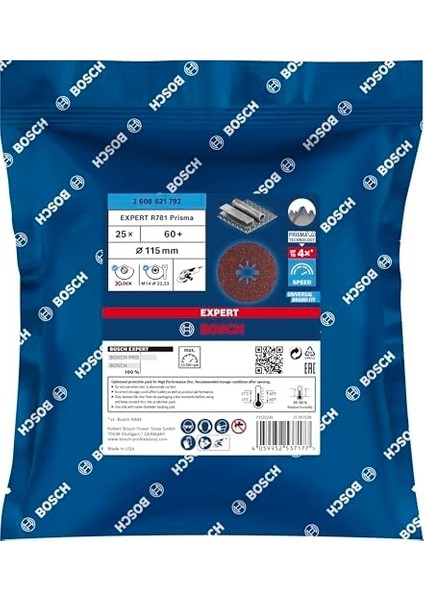 Professional 25X Expert R781 Prisma Seramik X-Lock Fiber Diskler (Çelik, Paslanmaz Çelik Saclar, Ø 115 Mm, Kum Kalınlığı 60, Aksesuar Küçük Avuç Taşlama Makinesi) modelleri