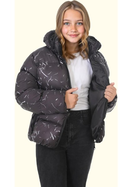 Spor Kız Çocuk Çıkabilir Kapüşonlu Su ve Rüzgar Geçirmez Cepli Mont & Kaban & Parka