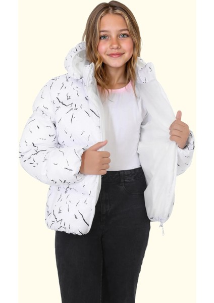 Spor Kız Çocuk Çıkabilir Kapüşonlu Su ve Rüzgar Geçirmez Cepli Mont & Kaban & Parka