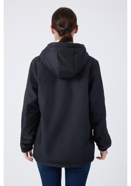 Spor Kadın Kürklü Su ve Rüzgar Geçirmez Kapüşonlu Mont & Kaban & Parka