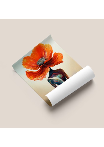 Çerçevesiz Poster, Dijital Baskı Soyut Kadın ve Çiçek Temalı Poster, Ofis, Salon Dekorasyon Poster fiyatları