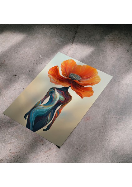 Çerçevesiz Poster, Dijital Baskı Soyut Kadın ve Çiçek Temalı Poster, Ofis, Salon Dekorasyon Poster modelleri