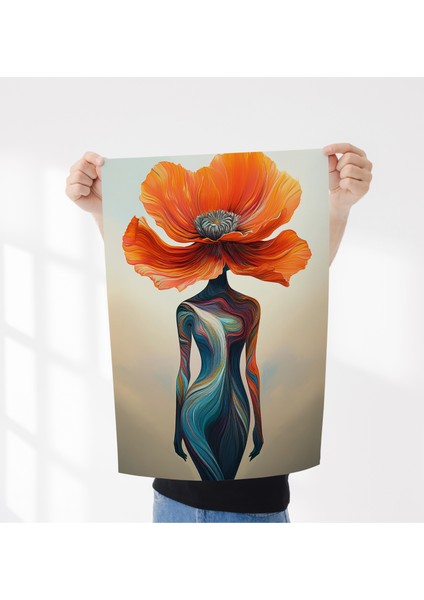 Çerçevesiz Poster, Dijital Baskı Soyut Kadın ve Çiçek Temalı Poster, Ofis, Salon Dekorasyon Poster indirimleri