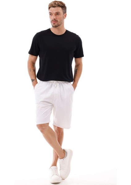 Erkek Cepli Keten Şort – Rahat Kalıp, Hafif Ve Nefes Alabilir Kumaş fırsatları