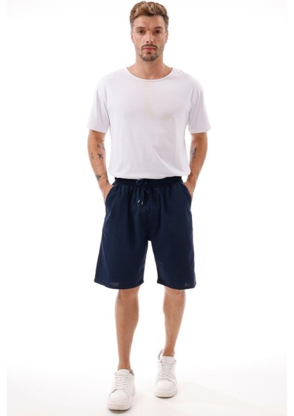 Erkek Cepli Keten Şort – Rahat Kalıp, Hafif Ve Nefes Alabilir Kumaş
