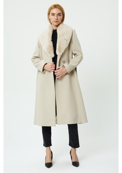 Veger Yakası Kürklü Premium Üretim Kaşe Kaban fiyatları