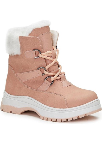 946.F21K.240-114 Alexis Kürklü Fermuarlı Pudra Kız Çocuk Bot