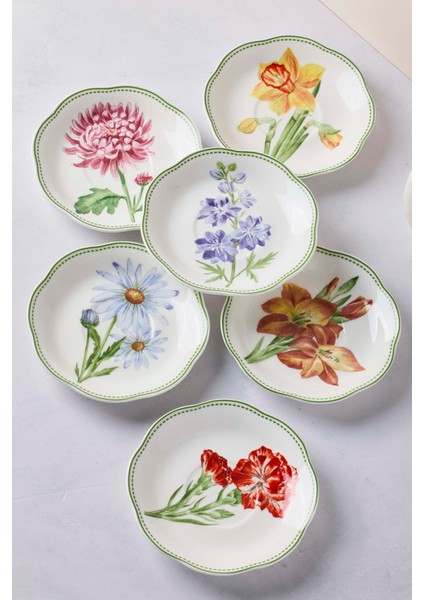 De Flore Çiçek Desenli Porselen Türk Kahvesi Fincan Takımı 6 Kişilik 12 Parça fırsatları