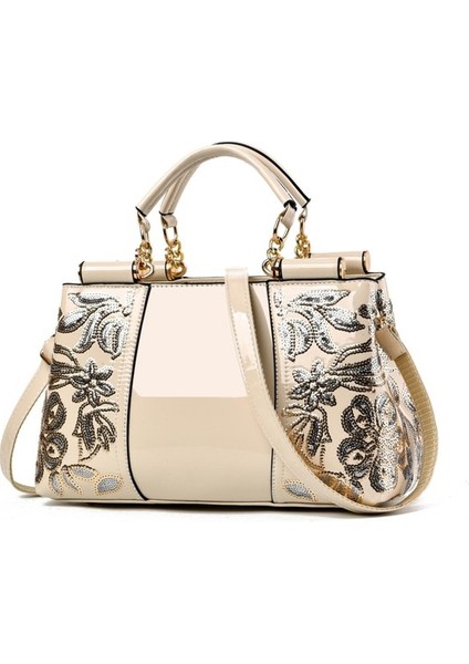 2023 Avrupa ve Amerika Birleşik Devletleri Popüler Rugan Parlak Kadın Çantası Atmosferik Çanta Büyük Kapasiteli Kadın Omuz Askılı Çanta Nakış Çantası High-End Lüks (Yurt Dışından)