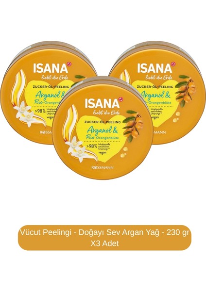 Vücut Peelingi - Doğayı Sev Argan Yağ - 230 gr X3 Adet