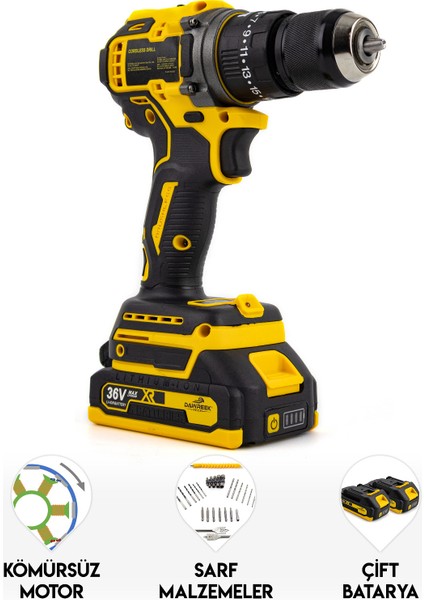 10MM Yellow Kömürsüz Vidalama