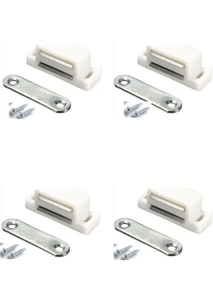 Mıknatıslı Plastik Mobilya Dolap Kapak Sineklik Çıt Çıt Kilit 4 Adet