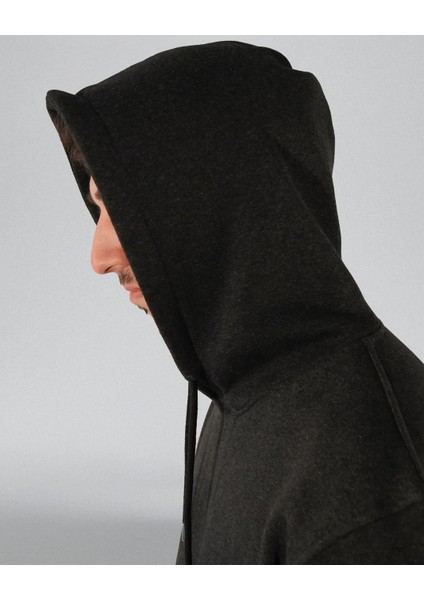 Şardonlu Üç Iplik Rejenere Kapüşonlu Unisex Eşofman Takımı Antrasit Renk indirimleri