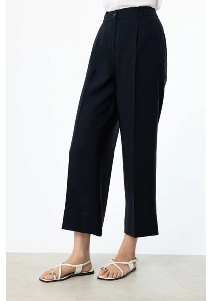 Kadın Tek Pile Bol Paça Pantolon 2106 Siyah modelleri