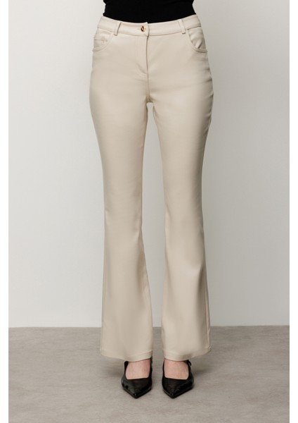 Kadın Beş Cep Ispanyol Paça Pantolon 2044 Kum fiyatları