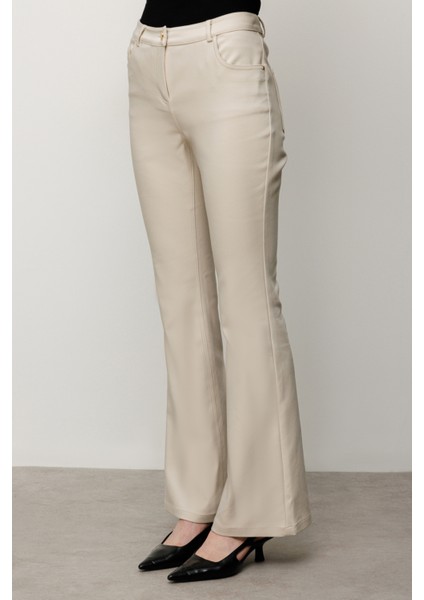 Kadın Beş Cep Ispanyol Paça Pantolon 2044 Kum modelleri