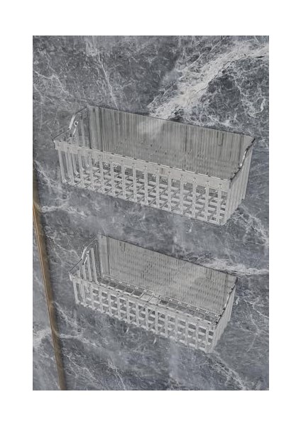Home Banyor Yapışkanlı Banyo Rafı, 2'li Banyo Düzenleyici Organizer Banyo Duş Rafı Şampuanlık, Plstik fiyatları