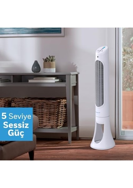 Quietset HYF260 Tüm Oda Için Salınımlı Kule Vantilatör, 5 Hız Ayarı, 80 Derece Salınım, Zamanlayıcı Fonksiyonu, Aydınlatma, Otomatik Kapanma, Uzaktan Kumanda fiyatları