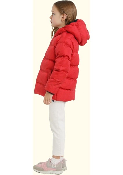 Kız Çocuk Polarlı Kürklü Kapüşonlu Su Geçirmez Rüzgara Dayanıklı Şişme Kışlık Mont fiyatları