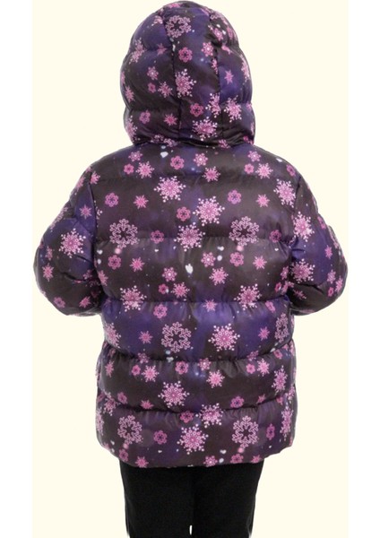 Kız Çocuk Pusula Desen Polar Su ve Rüzgar Geçirmez Kapüşonlu Şişme Kışlık Mont fırsatları