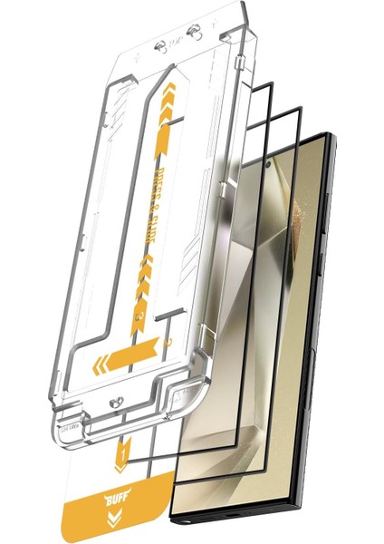 Labs Galaxy S24 Serisi Ile Uyumlu 5d Easyfit 2 Adet Kolay Uygulama Aparatlı Ekran Koruyucu Temperli Cam (S24 Ultra)