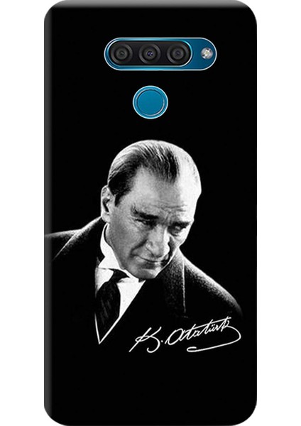 Merkezi Lg K50S Kılıf (LMX540) Desen Baskılı Silikon Mustafa Kemal Atatürk Stk: 390 Telefon Kılıfı
