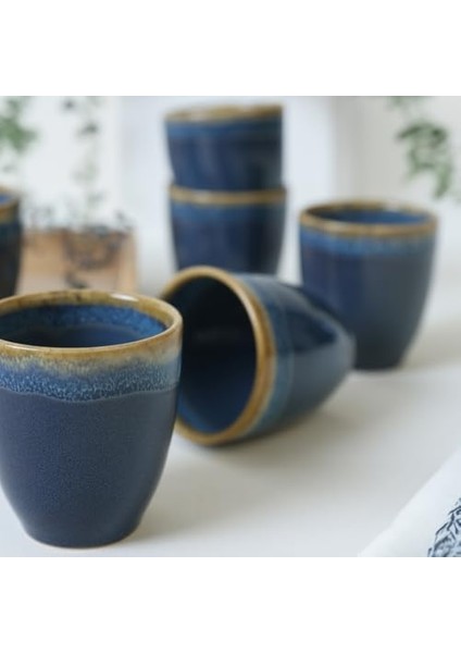 Shizen Mavi Latte Kupa 8 cm 6 Adet Q39 fiyatları